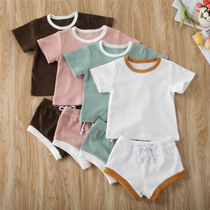 Ribbed Knitted Toddler T-shirts & Shorts