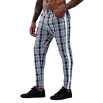 Load image into Gallery viewer, Gray Plaid Style Chinos
