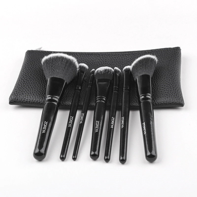 Black Classic Wooden Make Up Brush Set - 7PCS