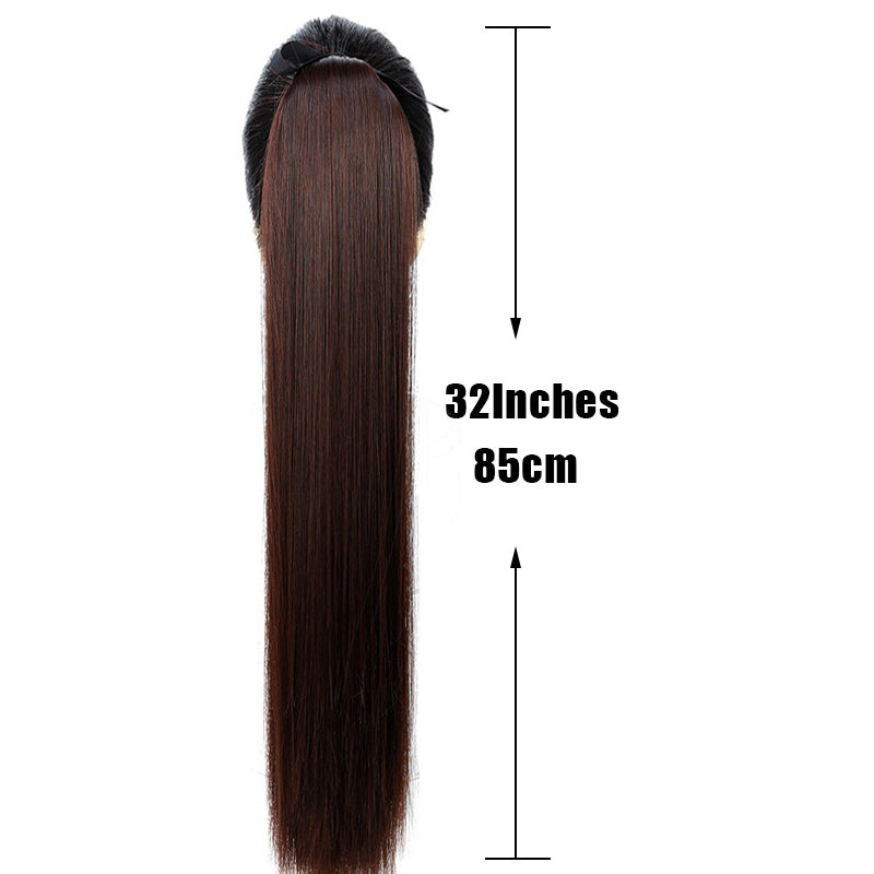 Beverlia Beauty Products |  Straight clip in hair extensions human hair clip in extensions Natural hair clip Straight hair Clip in hair extensions for black hair Ponytail extension wrap around Ponytail hair extensions real hair 32 inch ponytail extension Hair extensions online Easy ponytail extensions Clip in pony