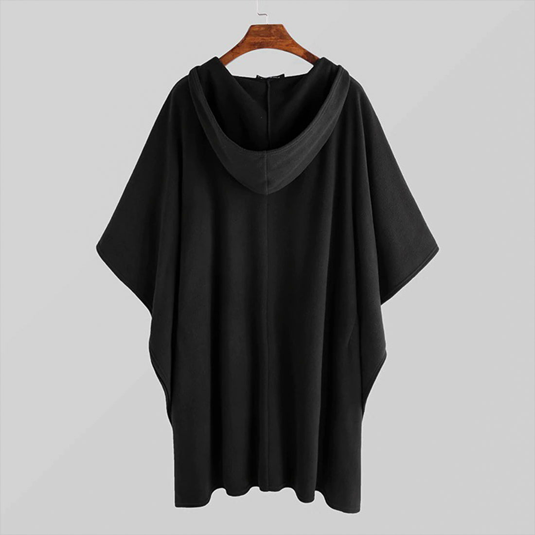 Beverlia Fashion Men Cloak Coats Hooded Solid Color Cape Poncho 2020 Loose V Neck Streetwear Coat Irregular Men Long Trench Mens style 2020 Mens Clothing cloak jacket .Mens cape coat vintage cape coat jackets sale styles long jackets for mens ponchos and capes streetwear jackets clothing brands long trench coat men