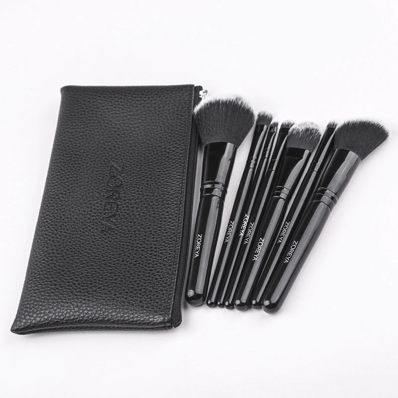 Black Classic Wooden Make Up Brush Set - 7PCS