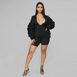 Load image into Gallery viewer, Long Sleeve Electric Feelings Romper - Black
