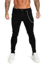 Load image into Gallery viewer, Black Jeans With Iron Chain
