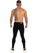 Load image into Gallery viewer, Black Jeans With Iron Chain
