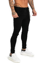 Load image into Gallery viewer, Black Jeans With Iron Chain
