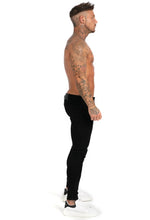 Load image into Gallery viewer, Black Jeans With Iron Chain
