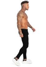 Load image into Gallery viewer, Black Jeans With Iron Chain
