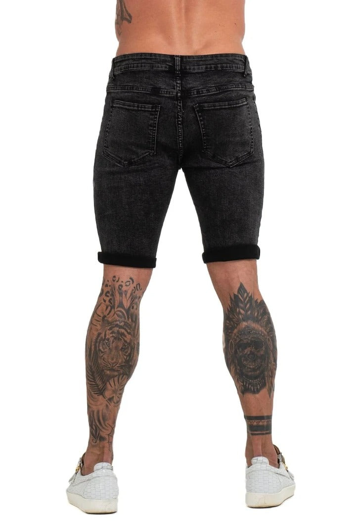 Ripped Black Short Skinny Jeans