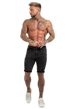 Load image into Gallery viewer, Ripped Black Short Skinny Jeans
