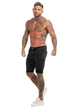 Load image into Gallery viewer, Ripped Black Short Skinny Jeans
