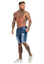 Load image into Gallery viewer, Ripped Blue Short Jeans
