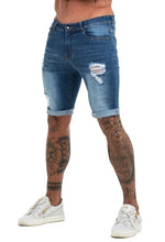 Load image into Gallery viewer, Ripped Blue Short Jeans

