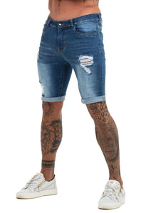 Ripped Blue Short Jeans