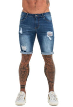 Load image into Gallery viewer, Ripped Blue Short Jeans
