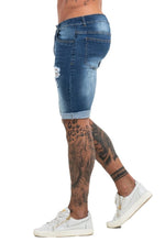 Load image into Gallery viewer, Ripped Blue Short Jeans
