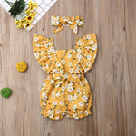 Load image into Gallery viewer, Fly Sleeve Ruffle Romper - Sunflower Yellow
