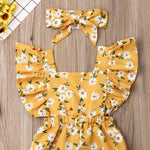 Load image into Gallery viewer, Fly Sleeve Ruffle Romper - Sunflower Yellow
