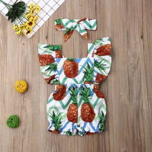 Fly Sleeve Ruffle Romper - Pineapple Brown