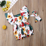 Load image into Gallery viewer, Fly Sleeve Ruffle Romper - Flower Print
