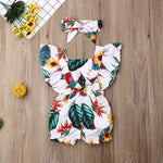 Load image into Gallery viewer, Fly Sleeve Ruffle Romper - Flower Print
