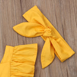 Load image into Gallery viewer, Fly Sleeve Ruffle Romper - Solid Yellow

