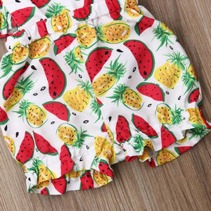 Fly Sleeve Ruffle Romper - Watermelon