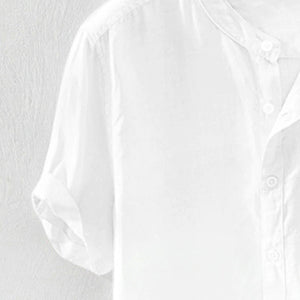 Collar Solid Cotton Shirt