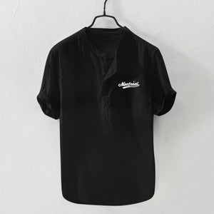 Collar Solid Cotton Shirt