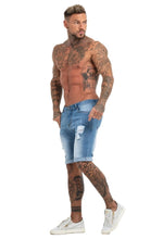 Load image into Gallery viewer, Ripped Light Blue Short Jeans
