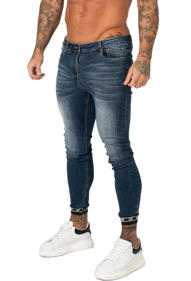 Skinny Fit Jeans Tapered Leg Blue