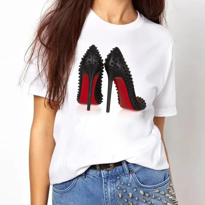 High Heels Shoes Print Vogue T-Shirt