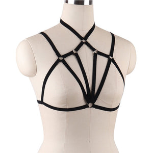 Sexy Black Body Harness Bondage Breast