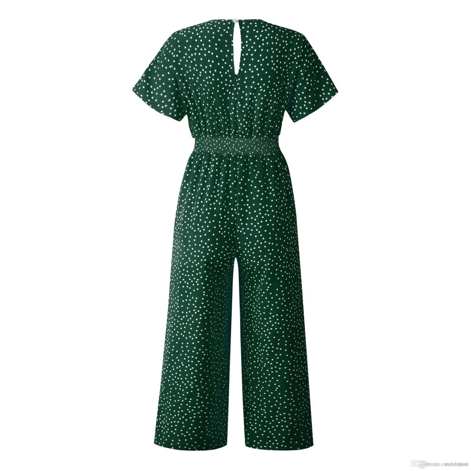Summer Casual V-Neck Pocket Overalls