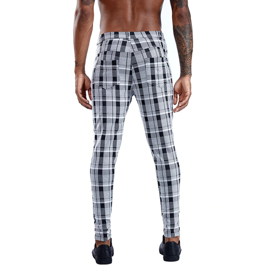 Gray Plaid Style Chinos