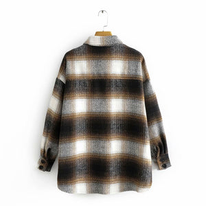 Beverlia Womens Clothing Womens Fashion | Vintage women 2019 long sleeve woolen coats fashion ladies thick plaid coat female streetwear elegant girls oversize jacket chic woolen coats for ladies full length  coat designs coats overcoat online best vintage oversized jackets trend vintage hoodie best winter coat 2020