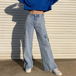 Load image into Gallery viewer, Beverlia Womens Clothing Womens Fashion |   Women Streetwear Straight 2020  lookbook female streetwear online cheap womens streetwear summer streetwear patchwork jeans custom designer high waisted jeans levis plus size target straight leg jeans cotton cargo pants womens 100 cotton cargo pants cargo work pants
