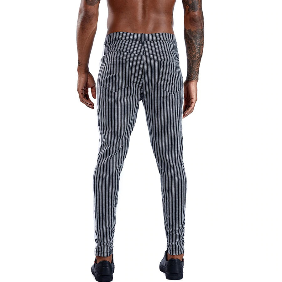 Black Striped Chinos