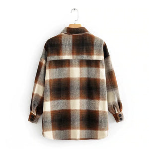 Beverlia Womens Clothing Womens Fashion | Vintage women 2019 long sleeve woolen coats fashion ladies thick plaid coat female streetwear elegant girls oversize jacket chic woolen coats for ladies full length  coat designs coats overcoat online best vintage oversized jackets trend vintage hoodie best winter coat 2020