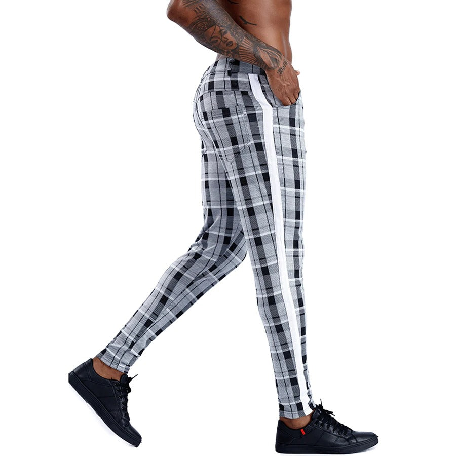 Gray Plaid Style Chinos