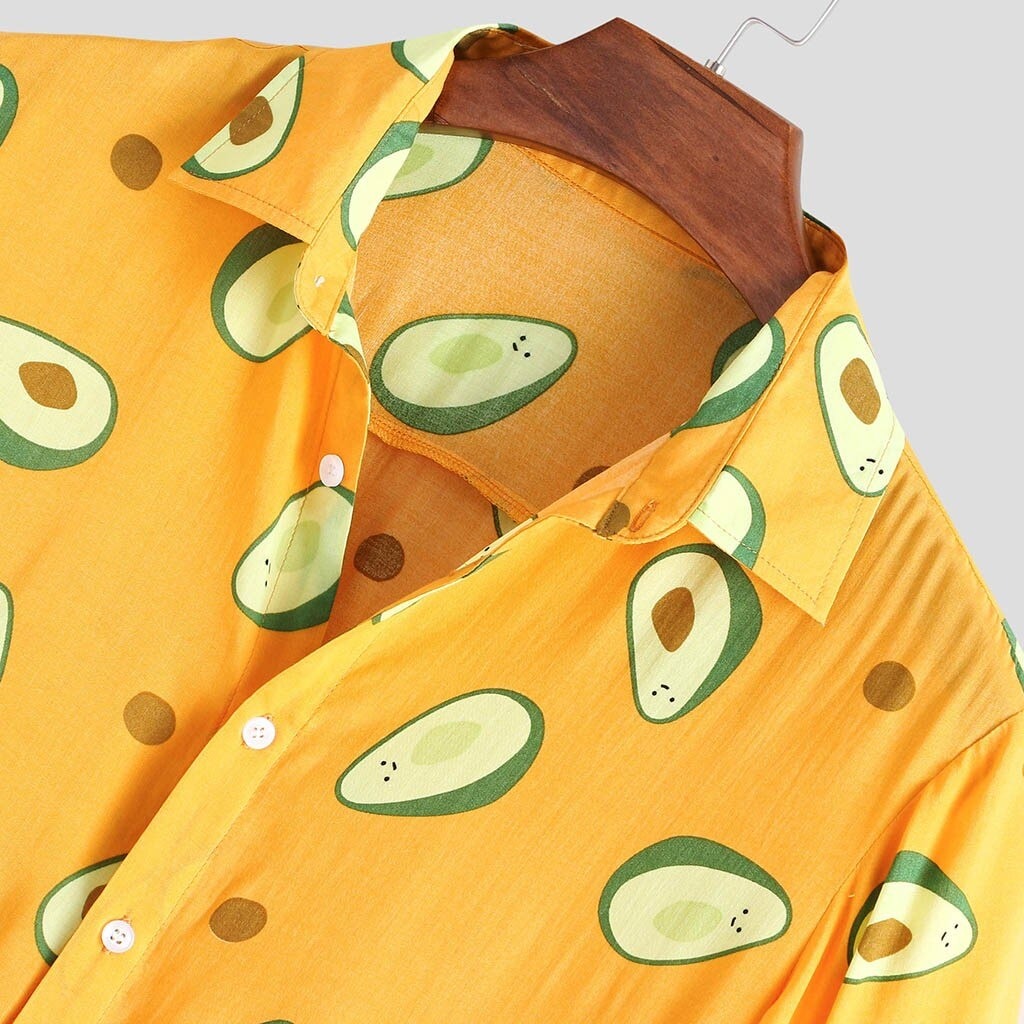 Beverlia Summer Avocado Print Men Shirt Turn-down Collar Short Sleeve Casual Beach Hawaiian Shirts Men Streetwear Camisa Avocado print shirt clothing for mens. Classic summer shirts short sleeve mens dress summer shirts. Best hawaiian shirts target streetwear online store streetwear clothing brands cheap streetwear.