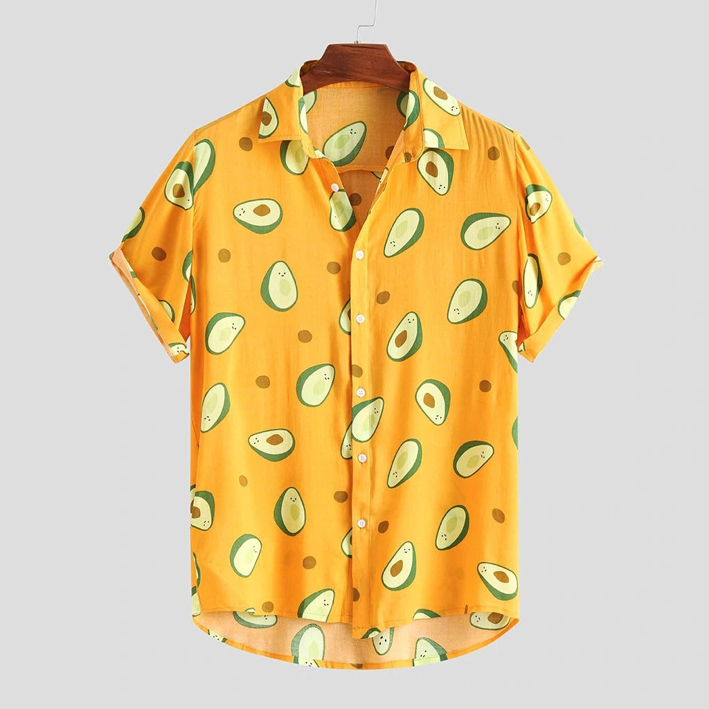 Beverlia Summer Avocado Print Men Shirt Turn-down Collar Short Sleeve Casual Beach Hawaiian Shirts Men Streetwear Camisa Avocado print shirt clothing for mens. Classic summer shirts short sleeve mens dress summer shirts. Best hawaiian shirts target streetwear online store streetwear clothing brands cheap streetwear.