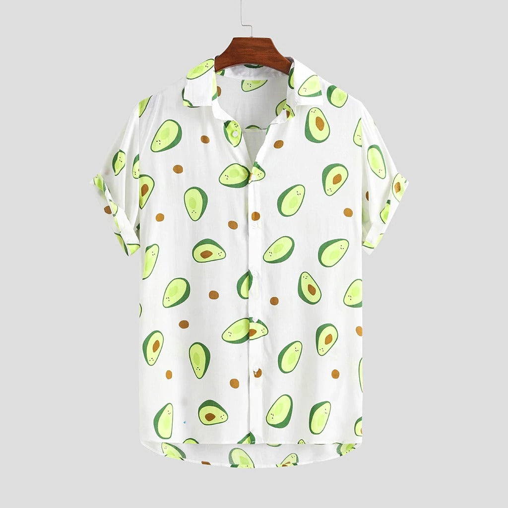 Beverlia Summer Avocado Print Men Shirt Turn-down Collar Short Sleeve Casual Beach Hawaiian Shirts Men Streetwear Camisa Avocado print shirt clothing for mens. Classic summer shirts short sleeve mens dress summer shirts. Best hawaiian shirts target streetwear online store streetwear clothing brands cheap streetwear.