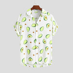 Load image into Gallery viewer, Beverlia Summer Avocado Print Men Shirt Turn-down Collar Short Sleeve Casual Beach Hawaiian Shirts Men Streetwear Camisa Avocado print shirt clothing for mens. Classic summer shirts short sleeve mens dress summer shirts. Best hawaiian shirts target streetwear online store streetwear clothing brands cheap streetwear.
