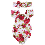 Load image into Gallery viewer, Cute Floral Romper &amp; Headband
