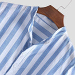 Load image into Gallery viewer, Beverlia Men&#39;s Sexy Slim Fit Striped Shirts Male Casual Streetwear High Street shirt Men Summer Short Sleeves Shirt Tops Sexy attractive clothes for mens fashion shirts. striped shirts striped shirt black white yellow red Navy Blue shirt mens streetwear button up shirts designs streetwear clothing official brands
