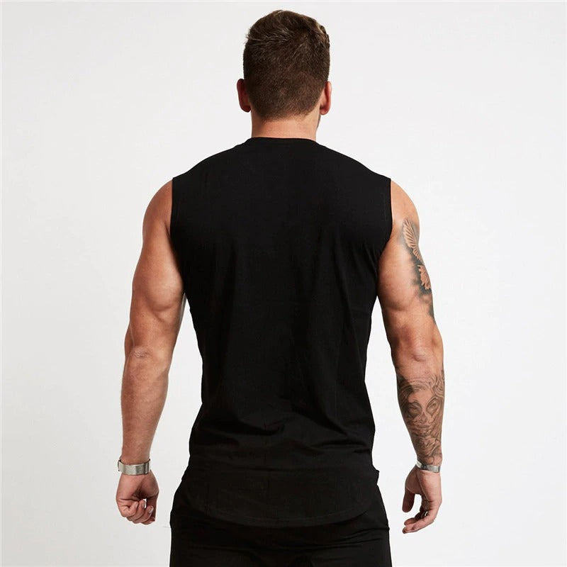 Sleeveless Fitness Tank Top - Black