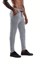 Load image into Gallery viewer, Gray Small Plaid Chinos
