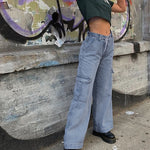 Load image into Gallery viewer, Beverlia Womens Clothing Womens Fashion |   Women Streetwear Straight 2020  lookbook female streetwear online cheap womens streetwear summer streetwear patchwork jeans custom designer high waisted jeans levis plus size target straight leg jeans cotton cargo pants womens 100 cotton cargo pants cargo work pants
