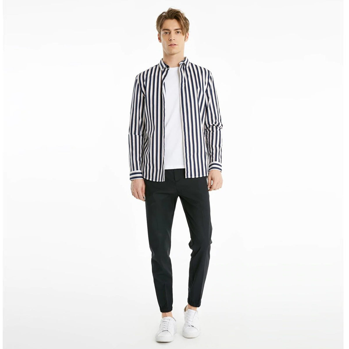 Wool Lycra Tight Leg Casual Pants